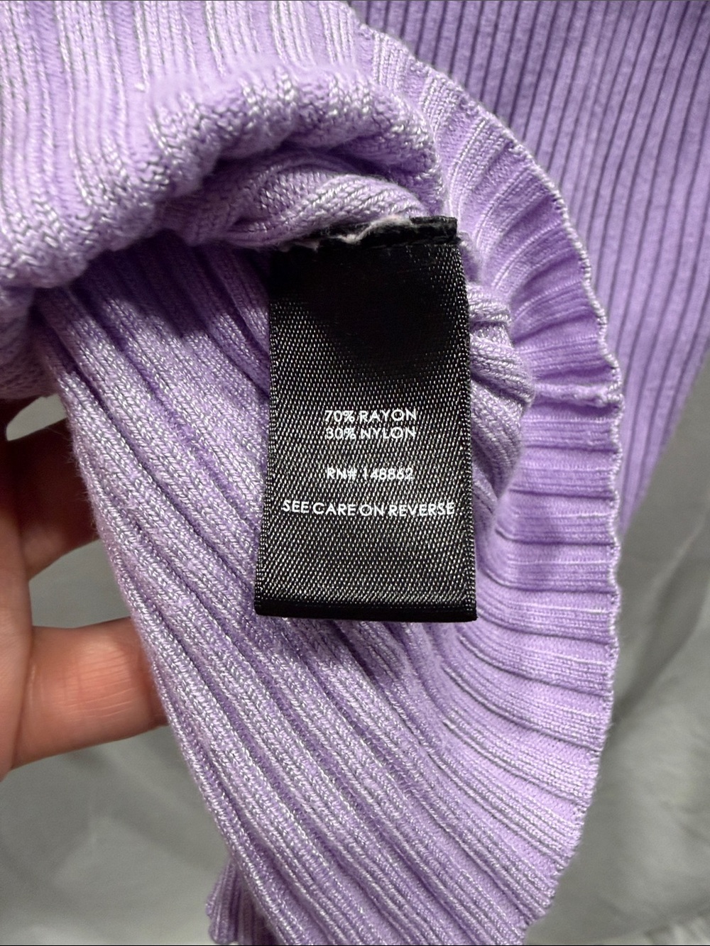 Torrid Lavender Ribbed V-Neck Button Cardigan - Picture 6 of 7